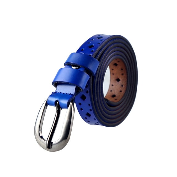 INSPIRE CHIC Women's Thin Hollow Out Single Pin Buckle Belt Width 3/4" Blue 37 1/2"