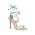 thumbnail image 1 of BLISSFUL STEP Women's Tie Dye Lace up Sandal Prom Open Toe Stiletto Heels Sandals, 1 of 7