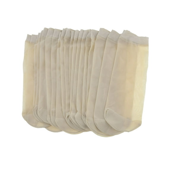 INSPIRE CHIC Women's Transparent Ankle Short Elastic Sheer Socks Beige One Size