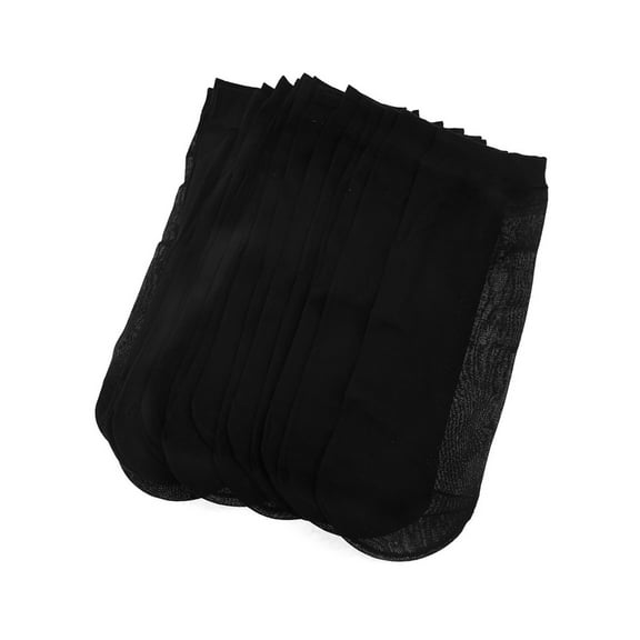 INSPIRE CHIC Women's Transparent Ankle Short Elastic Sheer Socks Black One Size