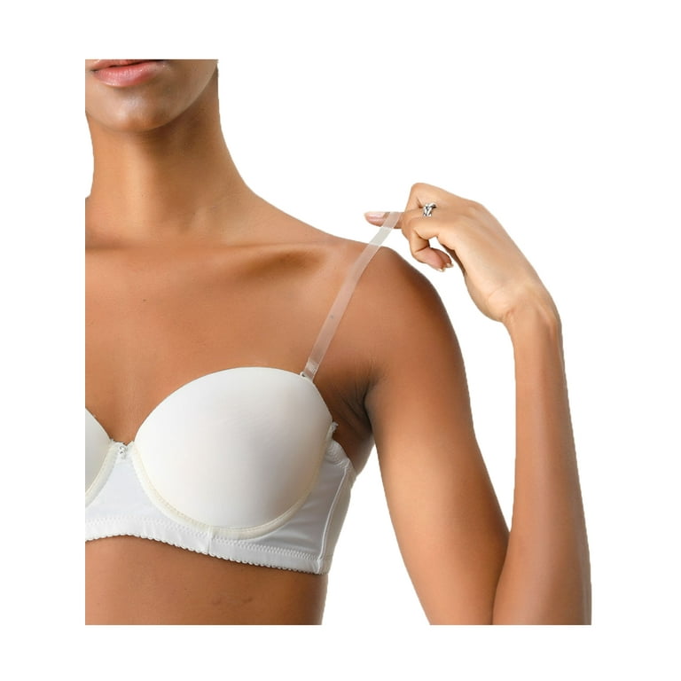 Allegra K Women's Transparent Strapless Invisible Bra Shoulder