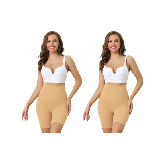 NOMADIC NOOK Women's Tummy Control Knickers High Waisted Shapewear Shorts Slimming Pants 2 Packs