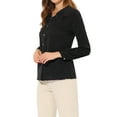 thumbnail image 1 of Allegra K Women's Turn Down Collar Contrast Trim Long Sleeve Work Office Button Down Shirt Top, 1 of 5