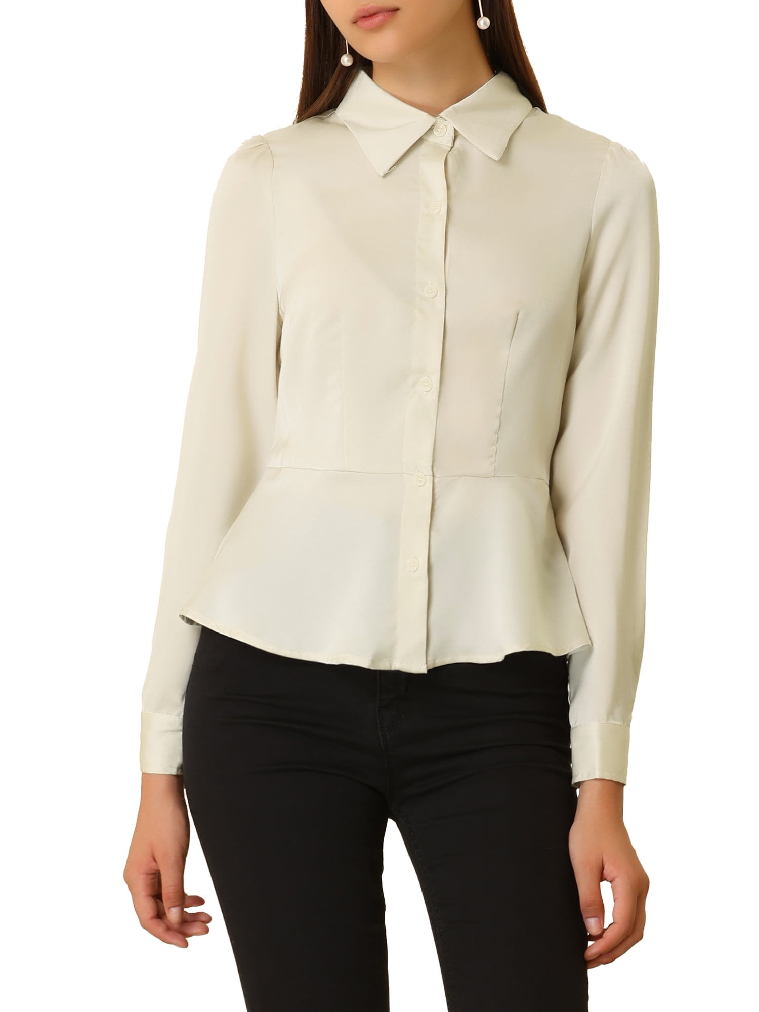 peplum collared shirt
