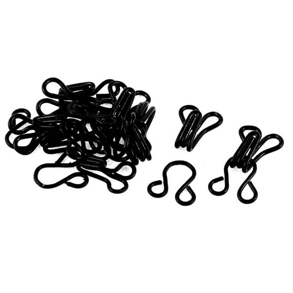 INSPIRE CHIC Women's Underwear Collar Clips Hook Eye Clasp Buttons Black