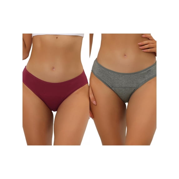 NOMADIC NOOK Women's Underwear Mid-Rised Hipster Panties 2 Packs XX-Large Burgundy1