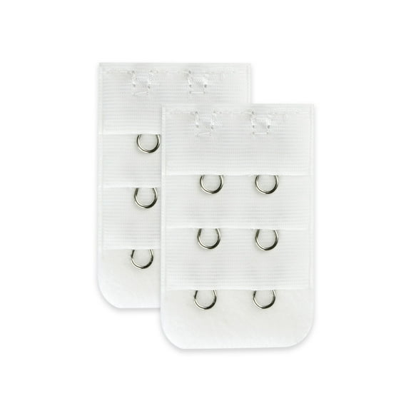 INSPIRE CHIC Women's Underwear Replacement Bra Extender Strap Adapter White-1 3 Rows 2 Hooks 2 Pcs
