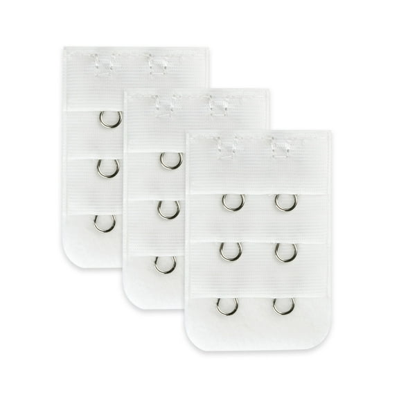 INSPIRE CHIC Women's Underwear Replacement Bra Extender Strap Adapter White-2 3 Rows 2 Hooks 3 Pcs