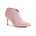 thumbnail image 1 of BLISSFUL STEP Women's V Shaped Cutout Pointed Toe Stiletto Heel Ankle Boots Pink 7.5, 1 of 8