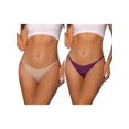 thumbnail image 1 of NOMADIC NOOK Women's V-waisted Underwear Ruched Invisibles Breathable No Trace Thongs 2 Packs, 1 of 4