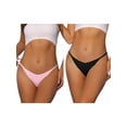 thumbnail image 1 of NOMADIC NOOK Women's V-waisted Underwear Ruched Invisibles Breathable No Trace Thongs 2 Packs, 1 of 4