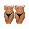 thumbnail image 1 of NOMADIC NOOK Women's V-waisted Underwear Ruched Invisibles Breathable No Trace Thongs 2 Packs, 1 of 4