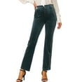 thumbnail image 1 of INSPIRE CHIC Women's Velvet Elegant High Waist Trousers with Pockets Work Ankle Pants XL Grey, 1 of 5