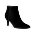 thumbnail image 1 of BLISSFUL STEP Women's Velvet Pointed Toe Stiletto Heel Ankle Boots Black 8, 1 of 7