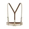 thumbnail image 1 of INSPIRE CHIC Unisex Vintage PU Leather Y Back Suspenders Adjustable Holes Belts for Women Men 27.17-33.07" Beige, 1 of 7