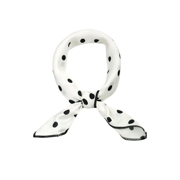 INSPIRE CHIC 50cm 1950s Vintage Retro Polka Dots Square Scarf Head Neck Scarves Kerchief Neckerchief White 50*50 cm/19.69*19.69 inches(L*W)
