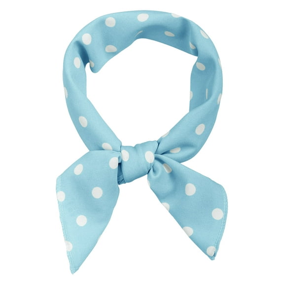 INSPIRE CHIC 50cm 1950s Vintage Retro Polka Dots Square Scarf Head Neck Scarves Kerchief Neckerchief Sky Blue 50*50 cm/19.69*19.69 inches(L*W)