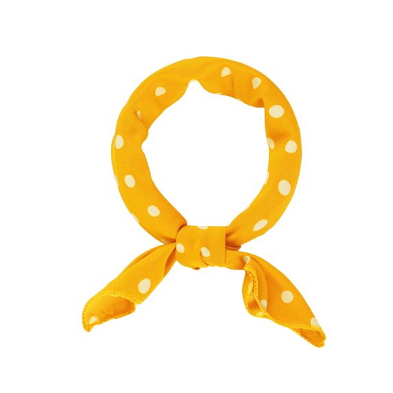 INSPIRE CHIC Women's 50cm Square Scarf Vintage Retro Polka Dots Head Neck Scarves Neckerchief Yellow-Orange 19.69*19.69 inch