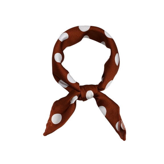 INSPIRE CHIC 50cm 1950s Vintage Retro Polka Dots Square Scarf Head Neck Scarves Kerchief Neckerchief Caramel 50*50 cm/19.69*19.69 inches(L*W)
