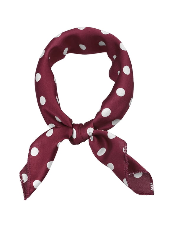 Women's Vintage Polka Dot Square Scarf Retro Print Head Scarf & Neck Neckerchief Red 19.69*19.69 inch