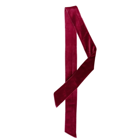 INSPIRE CHIC Women's Vintage Velvet Skinny Scarf Neckerchief Hairband Waistband Wine Red L