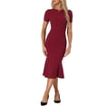 thumbnail image 1 of INSPIRE CHIC Women's Vintage Wear-to-Work Dress Short Sleeve Mermaid Bodycon Midi Dresses, 1 of 5