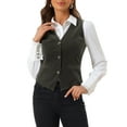 thumbnail image 1 of INSPIRE CHIC Women's Waistcoat Steampunk Velvet Christmas Sleeveless Button Down V-Neck Suit Vests S Dark Gray, 1 of 6