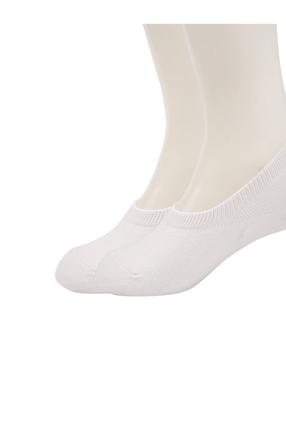 Women's White Stretchy Low Cut No Show Footie Boat Sock