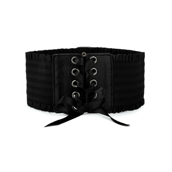 INSPIRE CHIC Women's Wide Elastic Stretchy Waist Belts Button Belt Dress Decoration