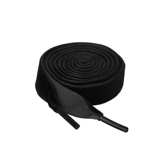 INSPIRE CHIC Women's Wide Ribbon Shoe Laces Flat Velvet Shoelaces Strings Black 200cm/79"