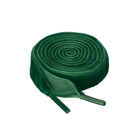 INSPIRE CHIC Women's Wide Ribbon Shoe Laces Flat Velvet Shoelaces Strings Green 160cm/63"