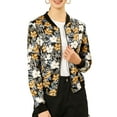 thumbnail image 1 of INSPIRE CHIC Women's Bomber Jacket Slim Fit Lightweight Zip Up Jacket L Black, 1 of 9