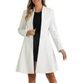 thumbnail image 1 of INSPIRE CHIC Women's Winter Coat Single Breasted Collarless Vintage Outwear Coats with Belt L White, 1 of 5