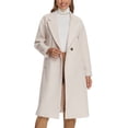 thumbnail image 1 of INSPIRE CHIC Women's Winter Notch Lapel Double-Breasted Mid-Length Long Coat S Beige, 1 of 5