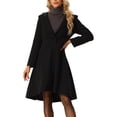thumbnail image 1 of INSPIRE CHIC Women's Winter Overcoat Solid Color Hooded Button Midi Long Coat With Pockets Black L, 1 of 5