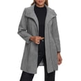 thumbnail image 1 of INSPIRE CHIC Women's Winter Pea Coat with Pockets Stand Collar Mid-Length Zip Up Trench Coats, 1 of 5