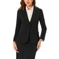 thumbnail image 1 of INSPIRE CHIC Women's Winter Shawl Lapel Long Sleeve Pockets Office Jacket Blazers XL Black, 1 of 6