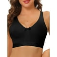 thumbnail image 1 of Allegra K Women's Wirefree Padded Bra Adjustable Straps Full Coverage Push Up Bralette, 1 of 4