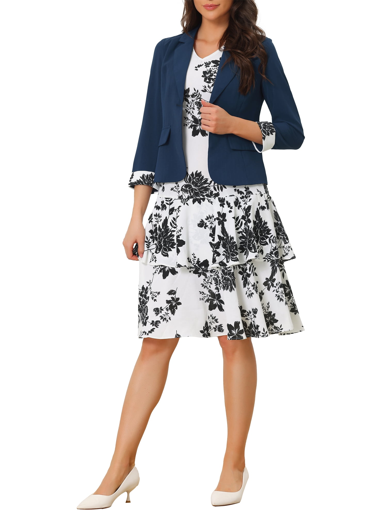 INSPIRE CHIC Women's Dress and Jacket 2 Piece Sets Chiffon Floral — free download