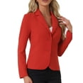 thumbnail image 1 of INSPIRE CHIC Women's Work Blazer Lapel Collar Long Sleeve Jacket Suit Blazer XS Bright Red, 1 of 7