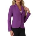 thumbnail image 1 of INSPIRE CHIC Women's Work Blazer Lapel Collar Long Sleeve Jacket Suit Blazer XS Purple, 1 of 7