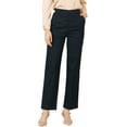 thumbnail image 1 of INSPIRE CHIC Women's Work Office Pockets Straight Leg Bootcut Pants Black Blue XL, 1 of 6