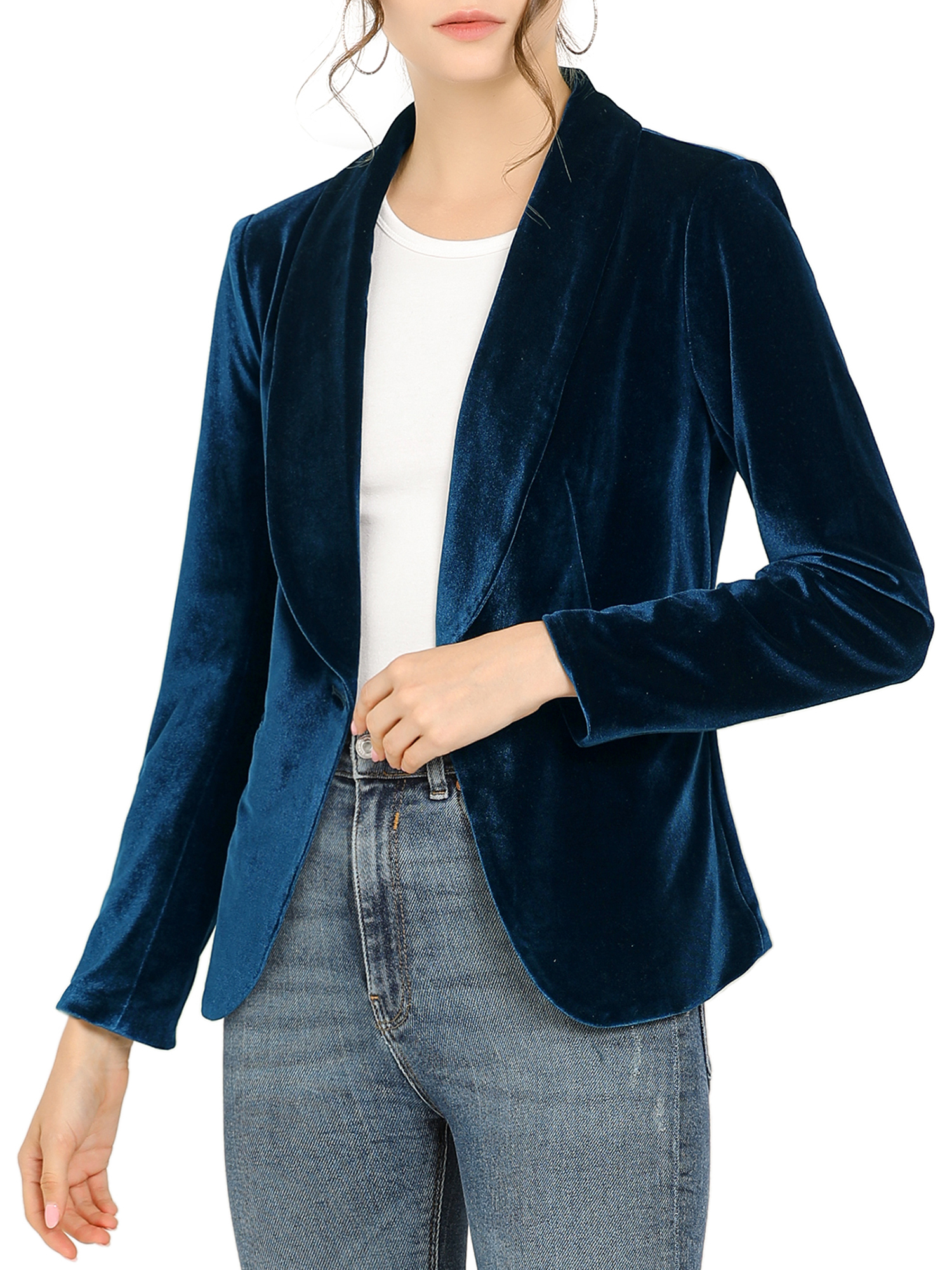 Women's Printed Single-Button Blazer