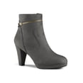 thumbnail image 1 of BLISSFUL STEP Women's Ankle Boots Faux Suede Round Toe Block Heel Side Zipper Dress Boots Grey 9, 1 of 8
