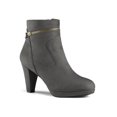 thumbnail image 1 of BLISSFUL STEP Women's Ankle Boots Faux Suede Round Toe Block Heel Side Zipper Dress Boots Grey 6, 1 of 8