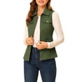thumbnail image 1 of INSPIRE CHIC Women's Zip Up Jacket Sleeveless Anorak Utility Vest Jacket with Pockets M Green, 1 of 7