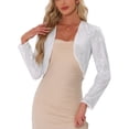 thumbnail image 1 of INSPIRE CHIC Women's Sequin Party Open Front Cropped Sparkly Bolero Shrug XS Silver, 1 of 6