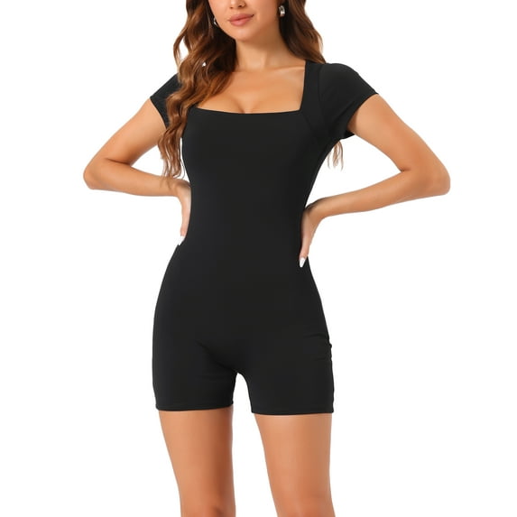 INSPIRE CHIC Women's Jumpsuit Sleeveless Jumpsuits Tie Waist Stretchy Long Pants Romper Jumpsuit with Pockets XS Black