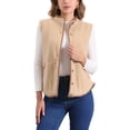 thumbnail image 1 of INSPIRE CHIC Women's Fleece Vest Outerwear with Pockets Button Down Sleeveless 2024 Fall Winter Fashion Fuzzy Vest XL Brown, 1 of 6