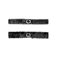 thumbnail image 1 of INSPIRE CHIC Women's Shimmer Skinny Stretchy Waist Belts Sequins Decor Slim Elastic Belts 2PCS Silver side Black, 1 of 6